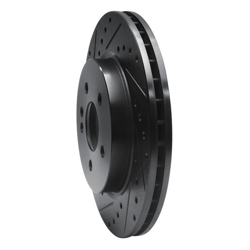 R1 Concepts R1 98-05 Mercedes-Benz ML320 Front Left Drilled & Slotted Black Brake Rotor