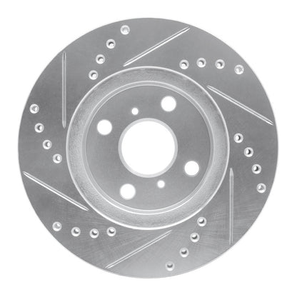 R1 Concepts R1 01-03 Toyota Prius Front Right Drilled & Slotted Silver Brake Rotor