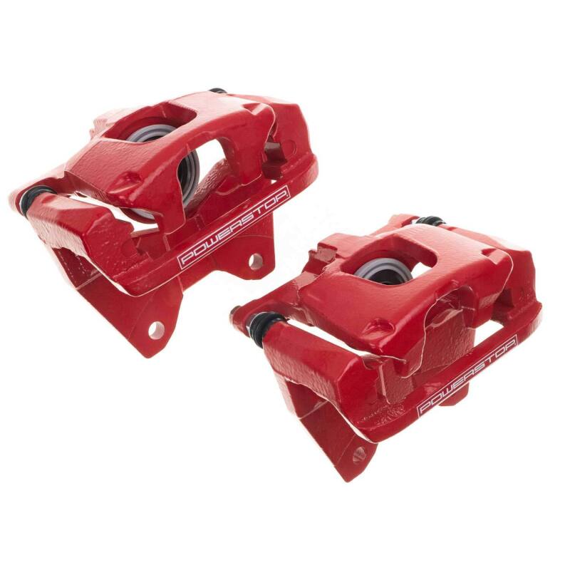 PowerStop Power Stop 07-18 Jeep Wrangler JK Rear Red Caliper Pair w/Bracket