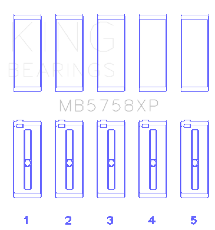 King Engine Bearings Peugeot Ep6 1.6L/BMW N14B16C (Size +.026mm) Main Bearing Set