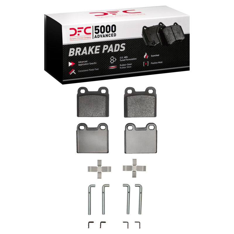 DFC 75-86 Alfa Romeo Alfeta Rear 5000 Advanced Low Metallic Brake Pads and Hardware Kit