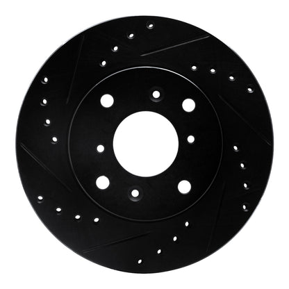R1 Concepts R1 98-02 Acura CL Front Left Drilled & Slotted Black Brake Rotor