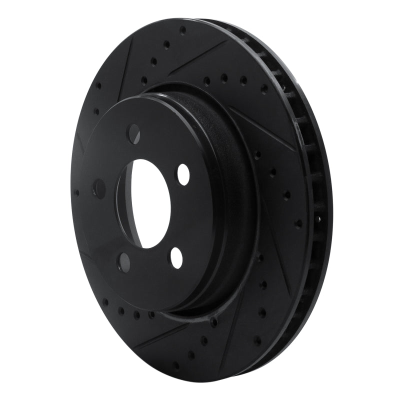 R1 Concepts R1 07-12 Dodge Nitro Front Left Drilled & Slotted Black Brake Rotor