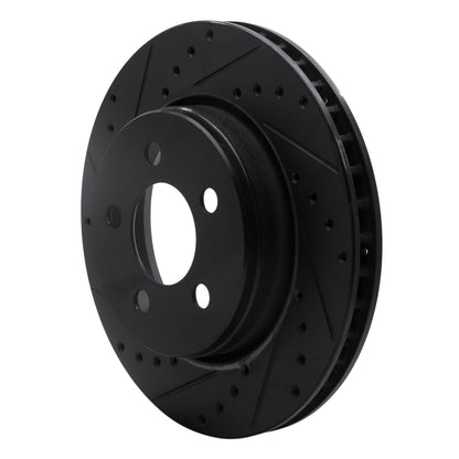 R1 Concepts R1 07-12 Dodge Nitro Front Left Drilled & Slotted Black Brake Rotor