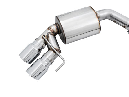 AWE Tuning 2018+ Ford Mustang GT (S550) Cat-Back Exhaust - Touring Edition (Quad Chrome Silver Tips)