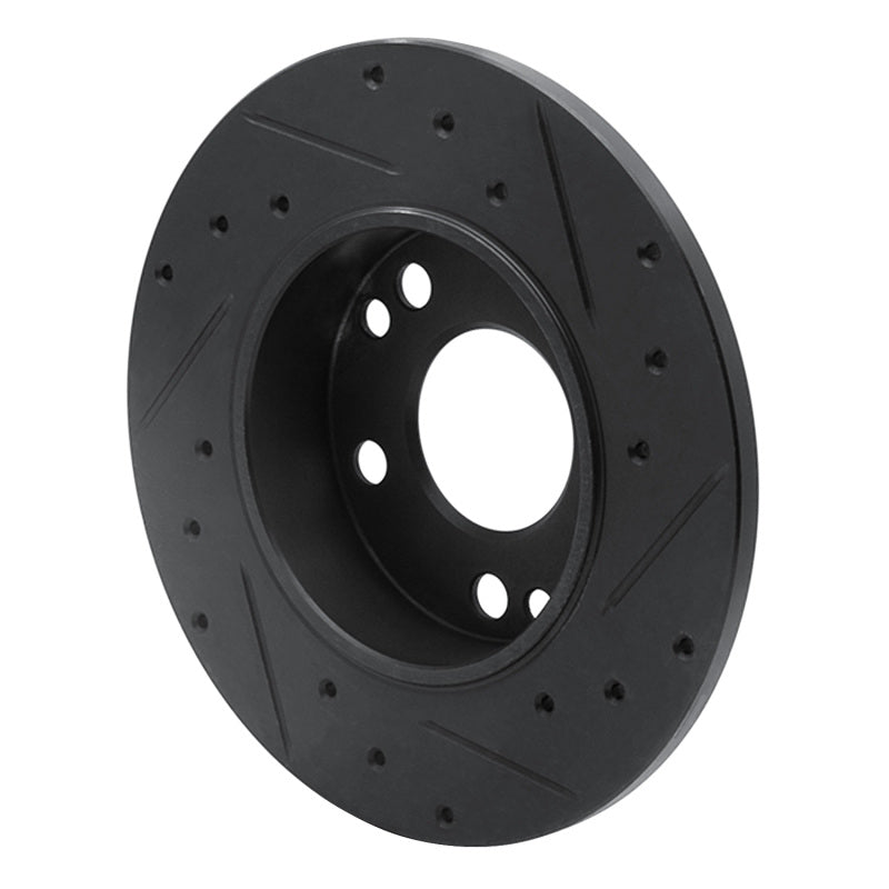 R1 Concepts R1 83-89 Mercedes-Benz 190D Front Left Drilled & Slotted Black Brake Rotor