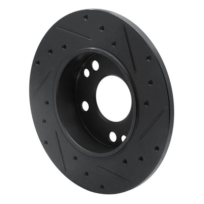 R1 Concepts R1 83-89 Mercedes-Benz 190D Front Left Drilled & Slotted Black Brake Rotor