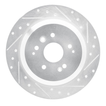 R1 Concepts R1 14-16 Acura MDX Rear Right Drilled & Slotted Silver Brake Rotor