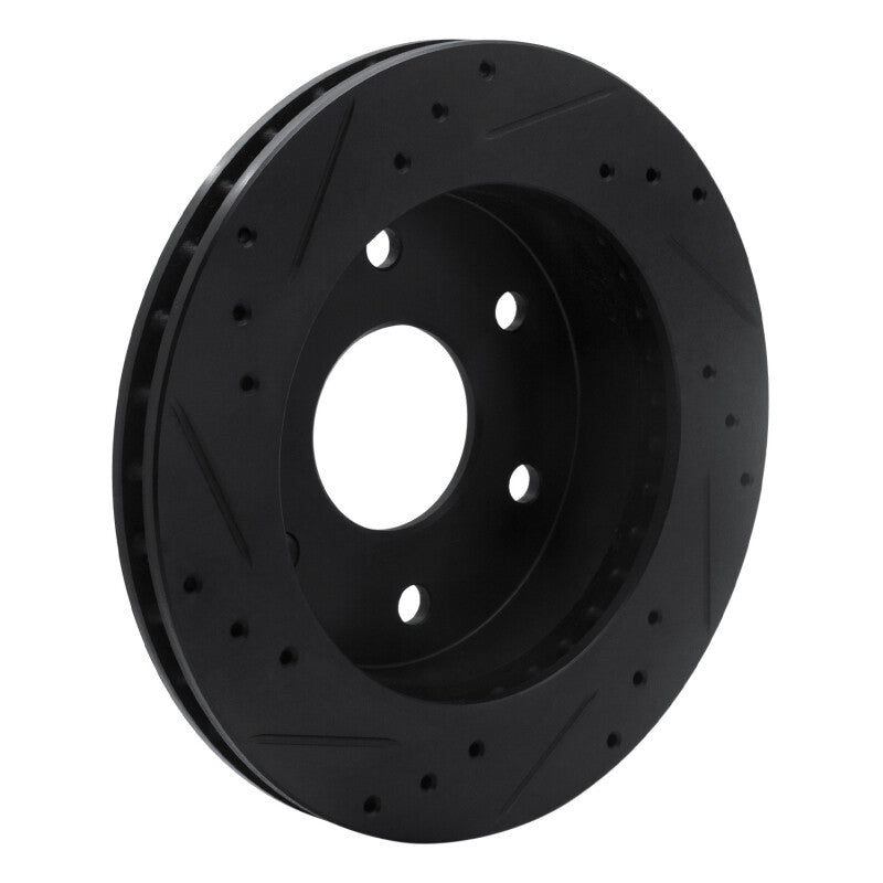 R1 Concepts R1 1988-1991 Chevrolet K1500 Front Right Drilled & Slotted Black Brake Rotor