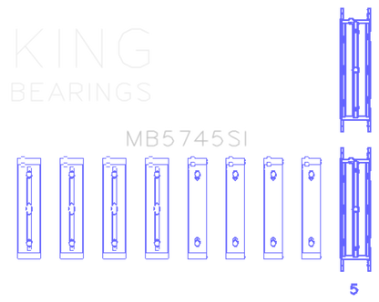 King Engine Bearings Subaru FA/FB (Size 0.75 Oversized) Main Bearing Set