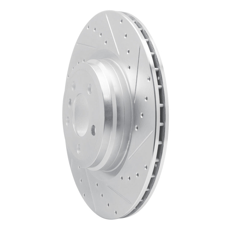 R1 Concepts R1 09-19 BMW ALPINA B7 Rear Right Drilled & Slotted Silver Brake Rotor