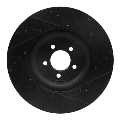 R1 Concepts R1 06-21 Jaguar F-Type Front Left Drilled & Slotted Black Brake Rotor