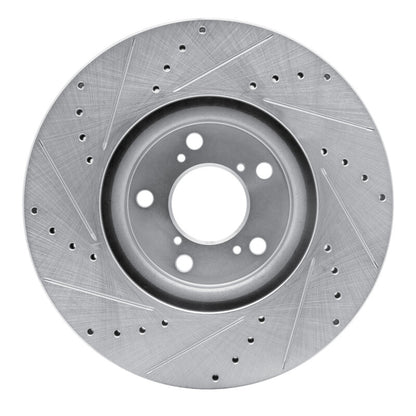 R1 Concepts R1 07-20 Acura ZDX Front Right Drilled & Slotted Silver Brake Rotor
