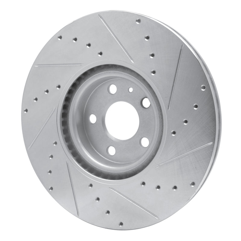 R1 Concepts R1 16-26 Polestar Polestar 2 Front Left Drilled & Slotted Silver Brake Rotor