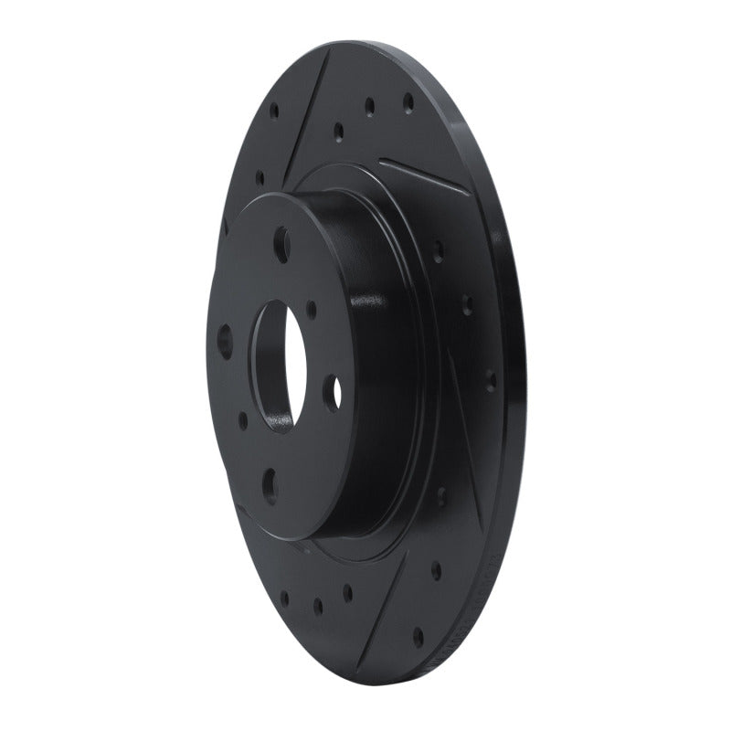 R1 Concepts R1 87-89 Toyota MR2 Rear Left Drilled & Slotted Black Brake Rotor