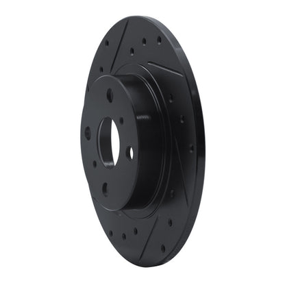 R1 Concepts R1 87-89 Toyota MR2 Rear Left Drilled & Slotted Black Brake Rotor