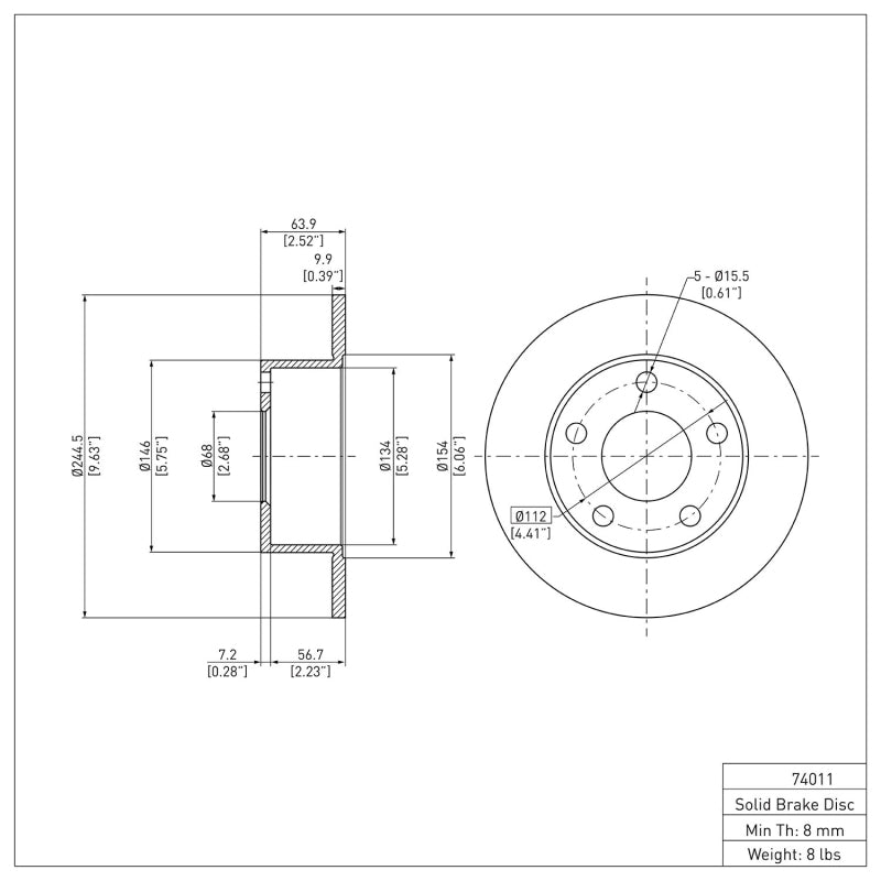 DFC 92-05 Audi A6 (Mexico) Rear Brake Rotor