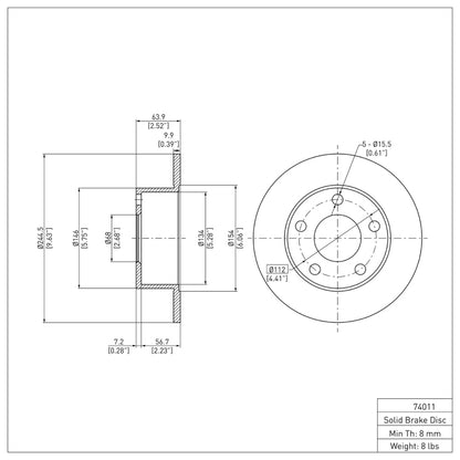 DFC 92-05 Audi A6 (USA/Canada) Rear GeoSPEC Coated Rotor