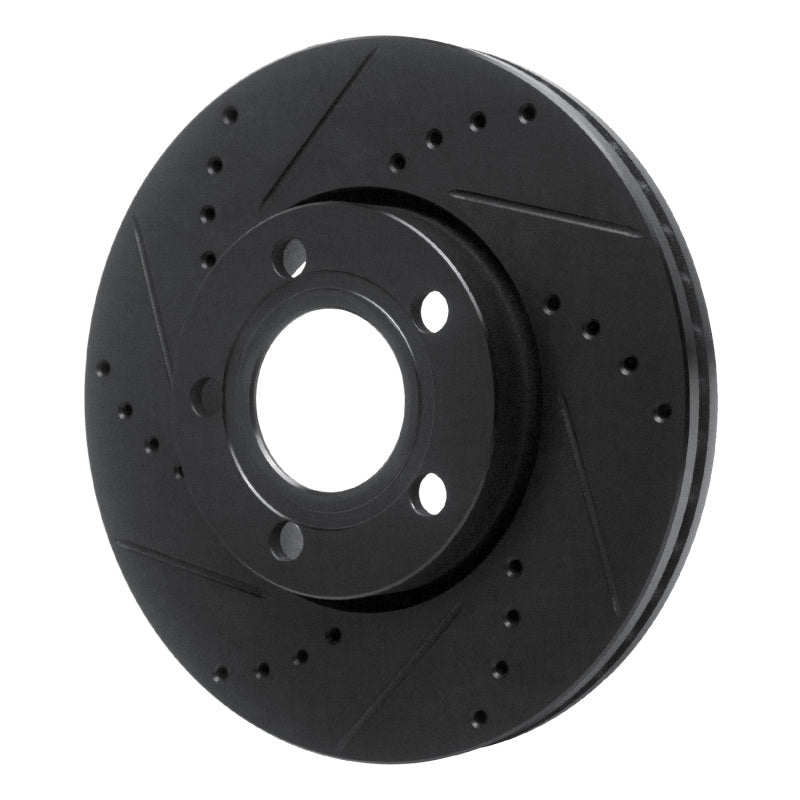 R1 Concepts R1 85-91 Audi 200 Quattro Front Left Drilled & Slotted Black Brake Rotor