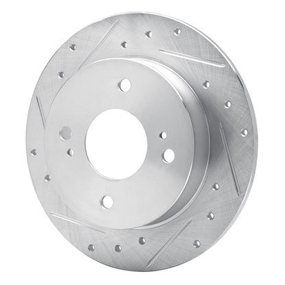 R1 Concepts R1 90-06 Infiniti G20 Rear Left Drilled & Slotted Silver Brake Rotor