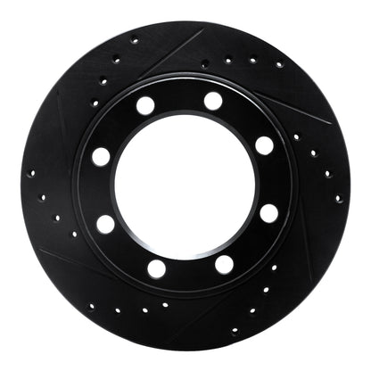 R1 Concepts R1 71-91 Chevrolet C30 Pickup Front Left Drilled & Slotted Black Brake Rotor