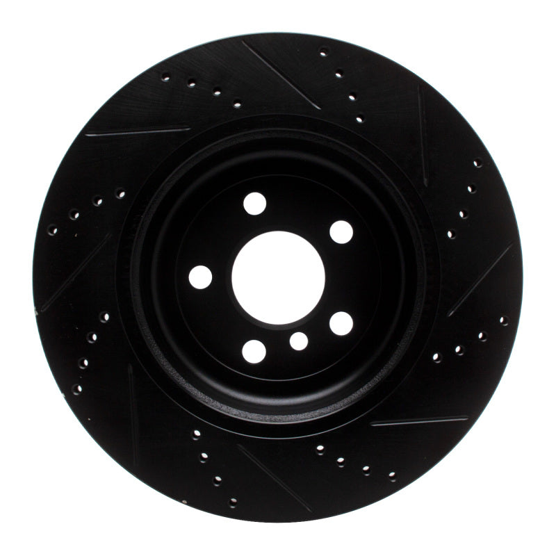 R1 Concepts R1 17-25 BMW 430I Right Rear Drilled & Slotted Black Brake Rotor