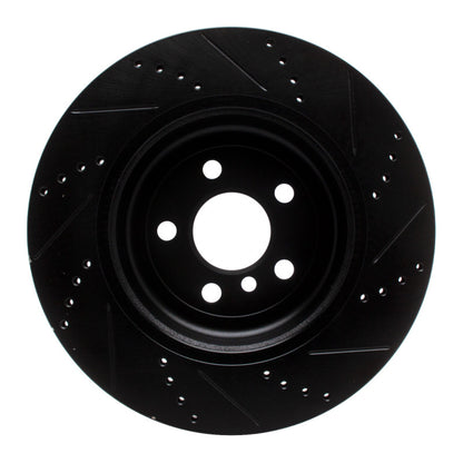 R1 Concepts R1 17-25 BMW 430I Right Rear Drilled & Slotted Black Brake Rotor