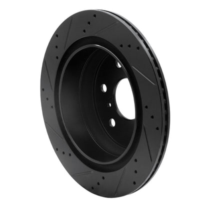 R1 Concepts R1 07-20 Cadillac Escalade Rear Right Drilled & Slotted Black Brake Rotor