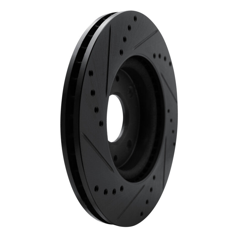R1 Concepts R1 08-11 Ford Focus Front Right Drilled & Slotted Black Brake Rotor