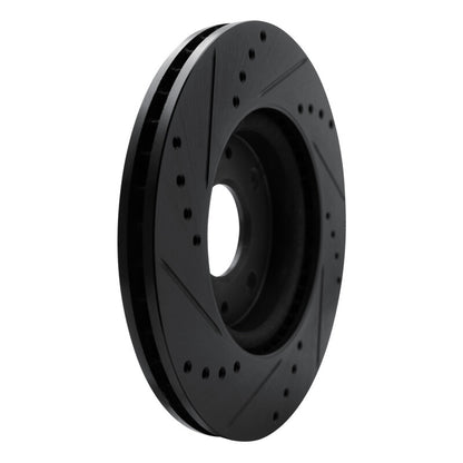 R1 Concepts R1 08-11 Ford Focus Front Right Drilled & Slotted Black Brake Rotor