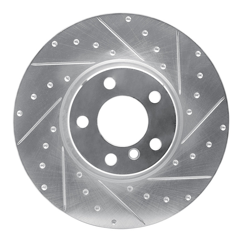 R1 Concepts R1 16-18 BMW X4 Left Front Drilled & Slotted Silver Brake Rotor