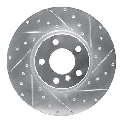 R1 Concepts R1 16-18 BMW X4 Left Front Drilled & Slotted Silver Brake Rotor