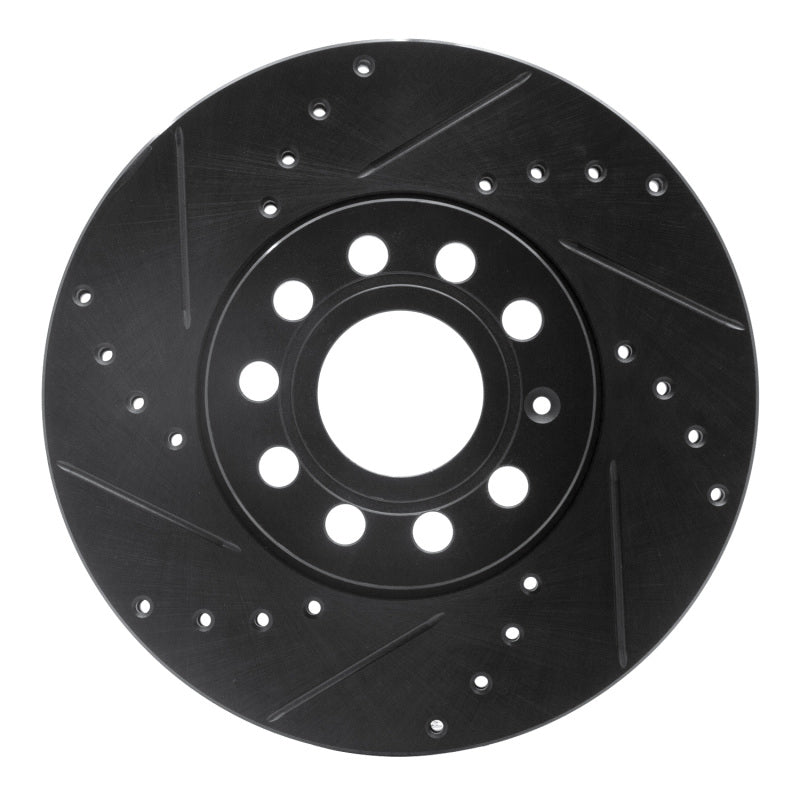 R1 Concepts R1 05-25 Audi Q2 (Mexico) Front Left Drilled & Slotted Black Brake Rotor