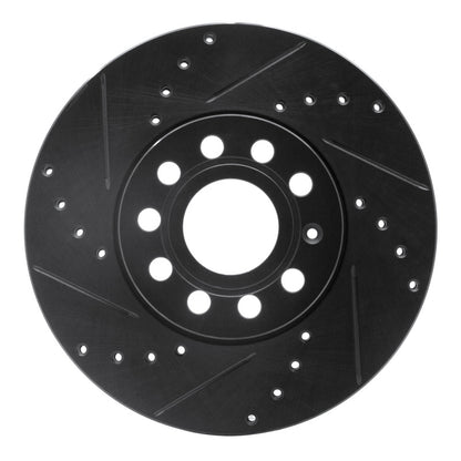 R1 Concepts R1 05-25 Audi Q2 (Mexico) Front Left Drilled & Slotted Black Brake Rotor