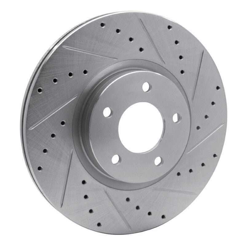R1 Concepts R1 07-13 Mazda 3 Front Right Drilled & Slotted Silver Brake Rotor