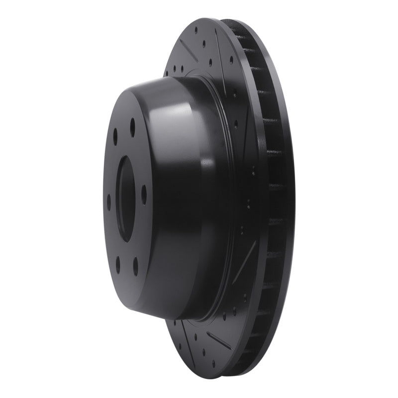 R1 Concepts R1 00-14 Cadillac Escalade ESV Rear Right Drilled & Slotted Black Brake Rotor