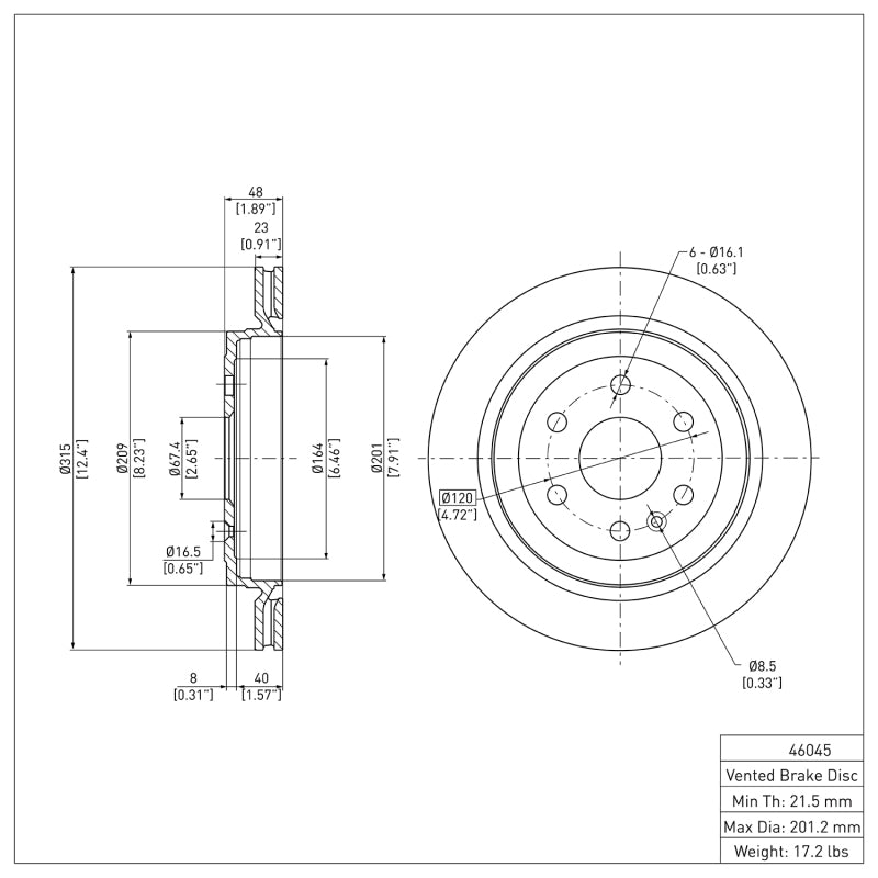 DFC 10-16 Cadillac SRX Rear Brake Rotor