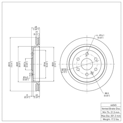 DFC 10-16 Cadillac SRX Rear Brake Rotor