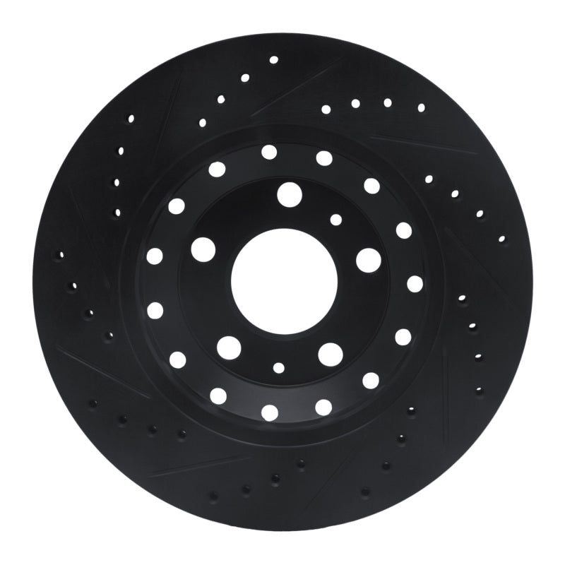 R1 Concepts R1 04-10 Audi A8 Rear Right Drilled & Slotted Black Brake Rotor