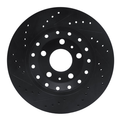 R1 Concepts R1 04-10 Audi A8 Rear Right Drilled & Slotted Black Brake Rotor