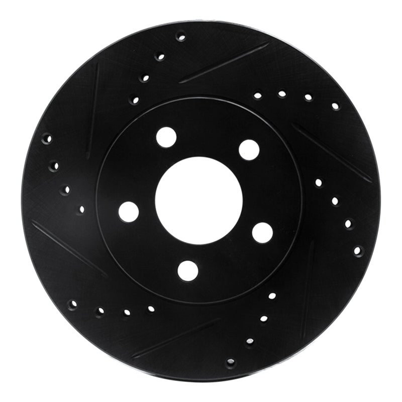 R1 Concepts R1 00-05 Chrysler Neon Front Left Drilled & Slotted Black Brake Rotor