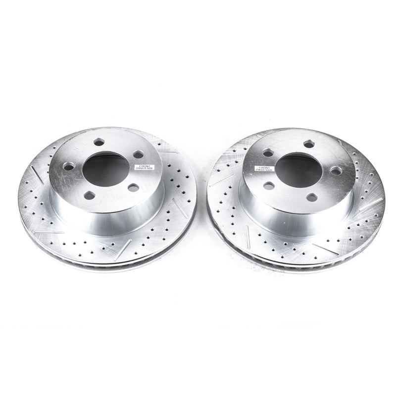 PowerStop Power Stop 99-01 Jeep Cherokee Front Evolution Drilled & Slotted Rotors - Pair