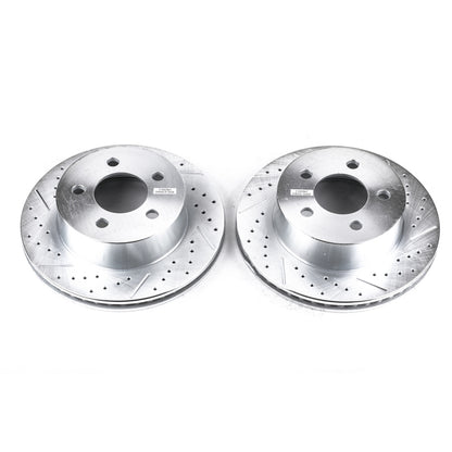 PowerStop Power Stop 99-01 Jeep Cherokee Front Evolution Drilled & Slotted Rotors - Pair