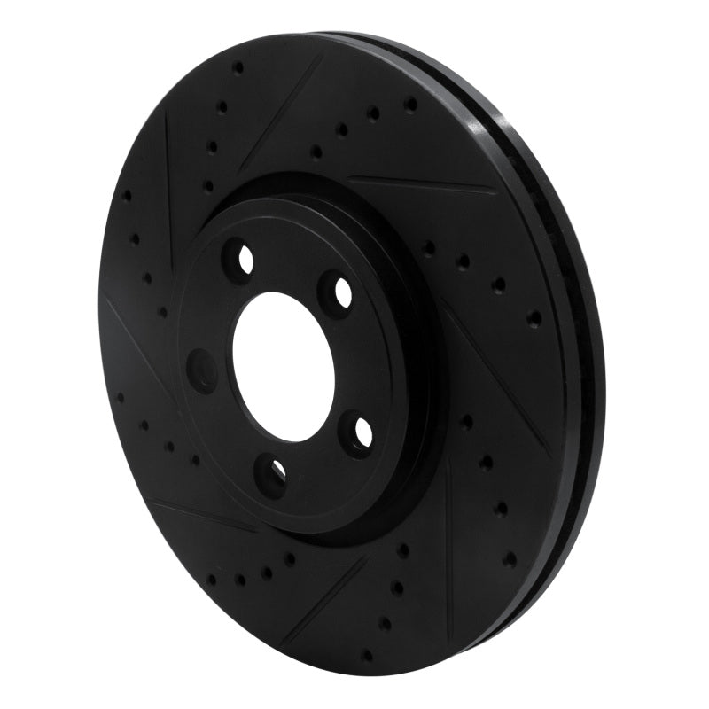 R1 Concepts R1 06-08 Jaguar S-Type Front Left Drilled & Slotted Black Brake Rotor