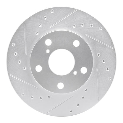 R1 Concepts R1 92-98 Lexus SC300 Front Left Drilled & Slotted Silver Brake Rotor