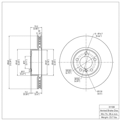DFC 12-21 BMW 435i xDrive Front Brake Rotor