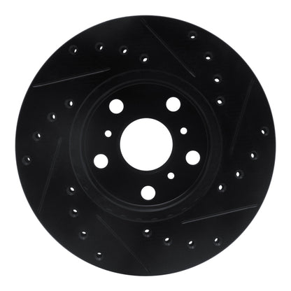 R1 Concepts R1 87-91 Toyota Camry Front Left Drilled & Slotted Black Brake Rotor