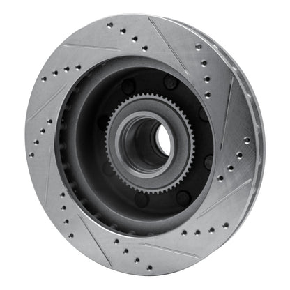 R1 Concepts R1 99-02 Ford Excursion Front Left Drilled & Slotted Silver Brake Rotor