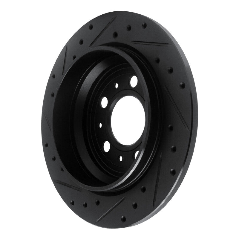 R1 Concepts R1 99-00 Volvo V70 Rear Right Drilled & Slotted Black Brake Rotor