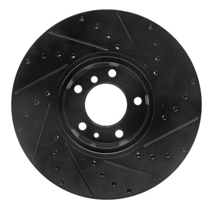 R1 Concepts R1 91-01 BMW 740I Front Left Drilled & Slotted Black Brake Rotor